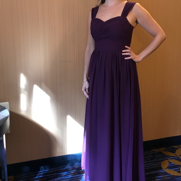 Azazie Zaphiera bridesmaid dress in Grape. - Picture 3 of 3